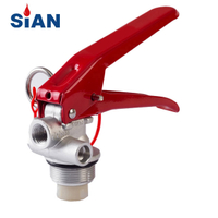 Válvula forjada de aleación de aluminio marca SiAN con dispositivo de seguridad para extintor de polvo seco